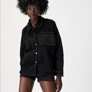 Zara fringe jacket size L